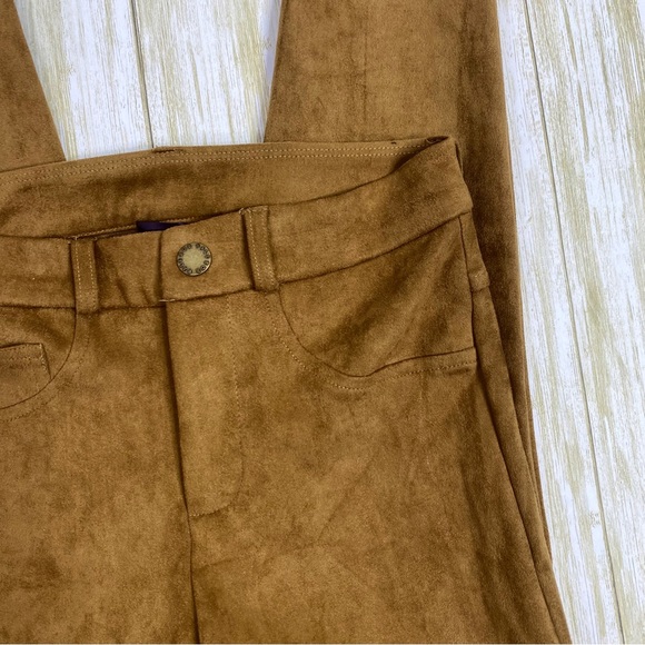 Hale Bob Brown Ultra Suede Skinny Pants - Picture 4 of 9